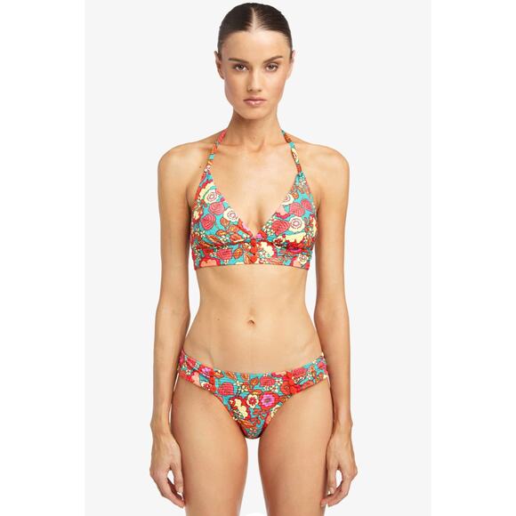 Robin Piconne BIBI Triangle Bikini Top & Bottoms, Iceberg Multi Top LG Bottoms M - Picture 1 of 10